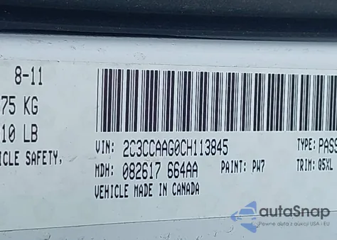 2012 Chrysler 300 z USA, uszkodzony, nr VIN 2C3CCAAG0CH113845